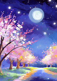 美しい夜桜の着せかえ#2947