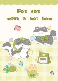 Fat cat with a koi bow2