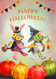 Halloween Teddy and Rabbit