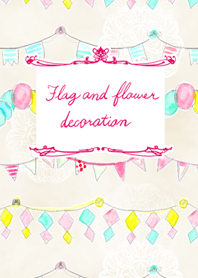 Flag and flower decoration