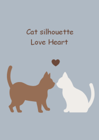 Cat silhouette Love Heart Blue ver1.2