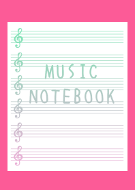 GRADIENT MUSIC NOTEBOOK-FLASHY PINK