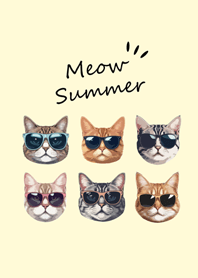 แว่นกันแดดเหมียวๆ(สีเหลืองอ่อน)