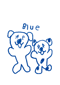 青い犬は万年筆のブルー05