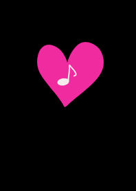 Pink heart and musical notes.