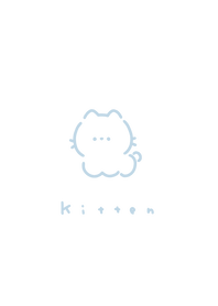 ゆるいねこ。白と水色