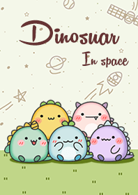 Happy dinosaur in space