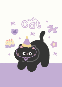 แมวดำสุดน่ารัก สีม่วง :D
