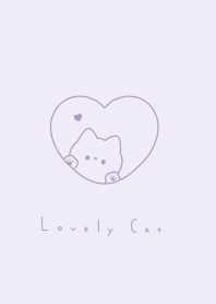 ねことハート．むらさき