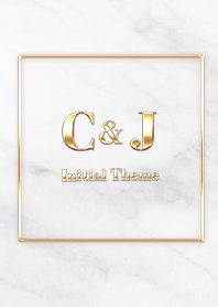 [ C&J ] Initial Theme Gold White