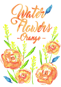 Watercolor flowers-orange-