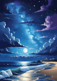 Night starry sky with nebula 99c743