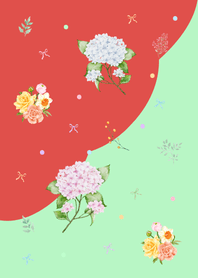 Little Flowers | Green & Red