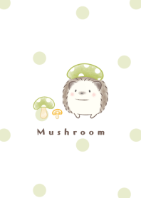 Hedgehog and Mushroom -green- dot