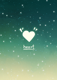 misty cat-starry sky Heart green
