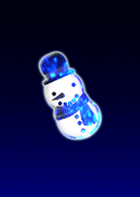A quiet night snowman blue