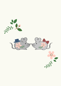 老鼠情侶檔-花草