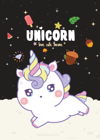 Unicorn Cute Theme Black