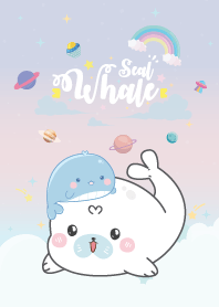 Whale Seal Baby Galaxy Pastel