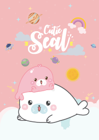 แมวน้ำอุ๋งๆ เบบี๋ กาแล็กซี สีชมพูพาสเทล