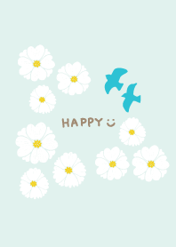 Blue Bird of Happiness White Flower J