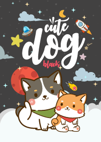 Cute Dog Galaxy Black
