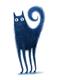Whimsical Companion: Deep Blue Fur