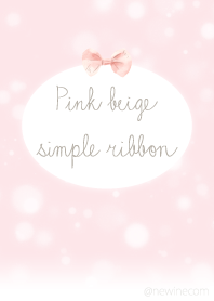 Pink beige simple ribbon