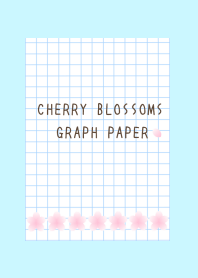 CHERRY BLOSSOMS GRAPH PAPER-LIGHT BLUE