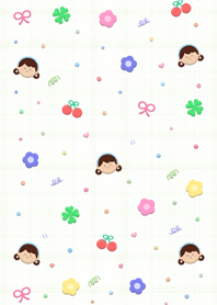 Cute girl with clover 7 (Pp)