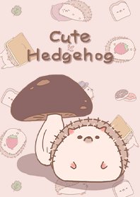 misty cat-Cute Hedgehog mushroom beige