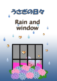 うさぎの日々(雨と窓)