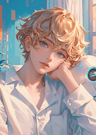 게으른 금발 잘생긴 남자를 ❤ 깨웠다.