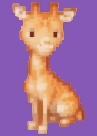 长颈鹿像素艺术主题紫色01