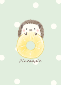 Hedgehog and Pineapple -green- dot
