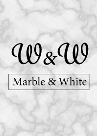 【W&W】イニシャル 大理石モノトーン白