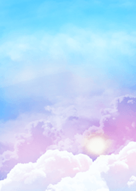 Bright pastel pink sky in the morning