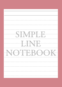 SIMPLE GRAY LINE NOTEBOOK-DUSTY RED