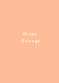 Milky orange. Cute handwriting.