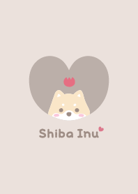 Shiba Inu2 Tulips - beige