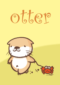 otter and young crab