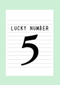 LUCKY NUMBER 5 NOTEBOOK/LIGHT MINT GREEN