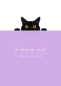 simple black cat/hydrangea purple.