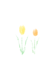 Watercolor Tulips -Yellow