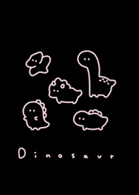 Kawaii Dinosaurs 24-black pink.