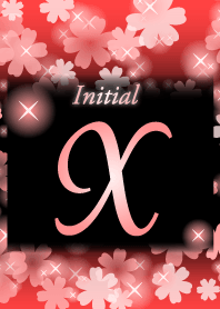 X-Initial-Flower-Red&black
