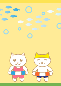 Cat Leisure01 on yellow