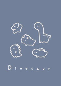 Kawaii Dinosaurs 24/gray blue br
