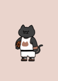 Basketball black cat.(pastel12)