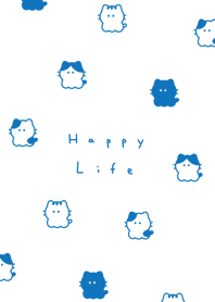 小貓咪. white blue